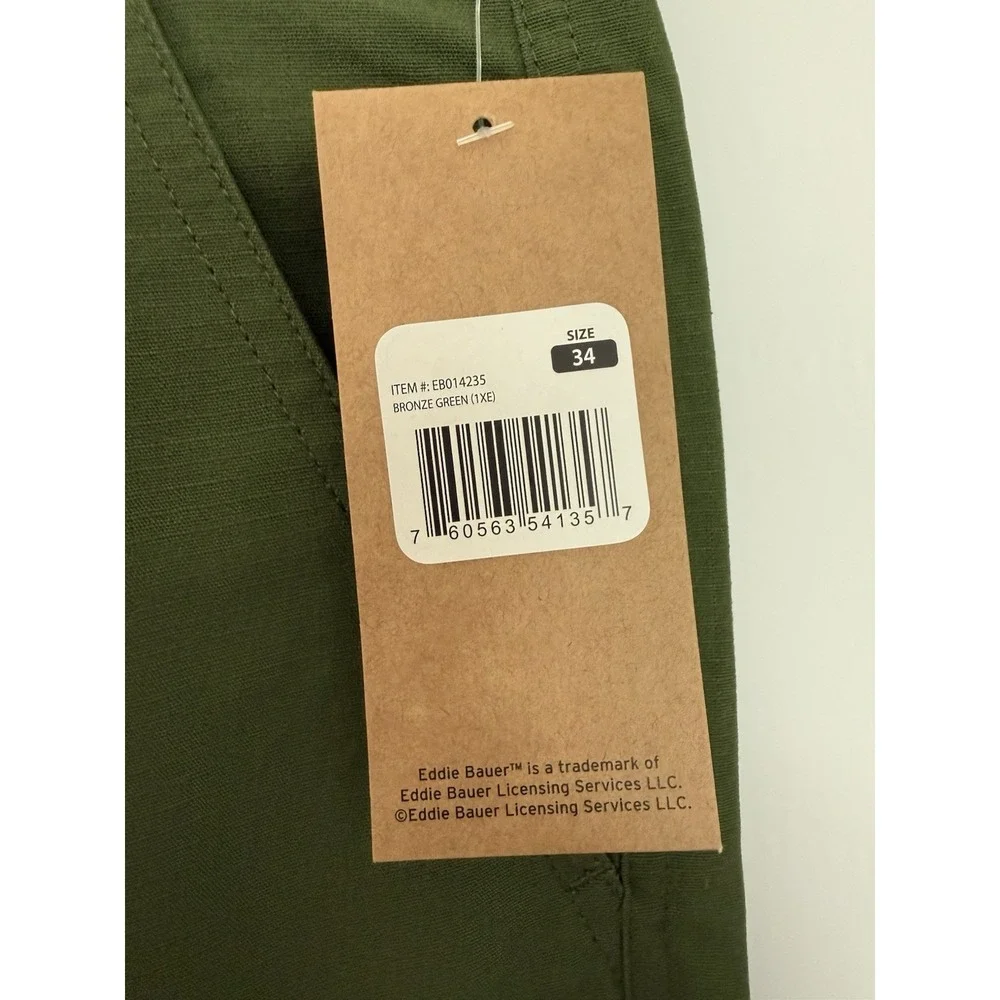 New Eddie Bauer Shorts Mens 34 Bronze Green Ripstop Dunite 10